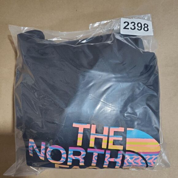 The North Face Hoodie Women Medium Black Rainbow Logo Polyester Stretch Pullover - Picture 8 of 8